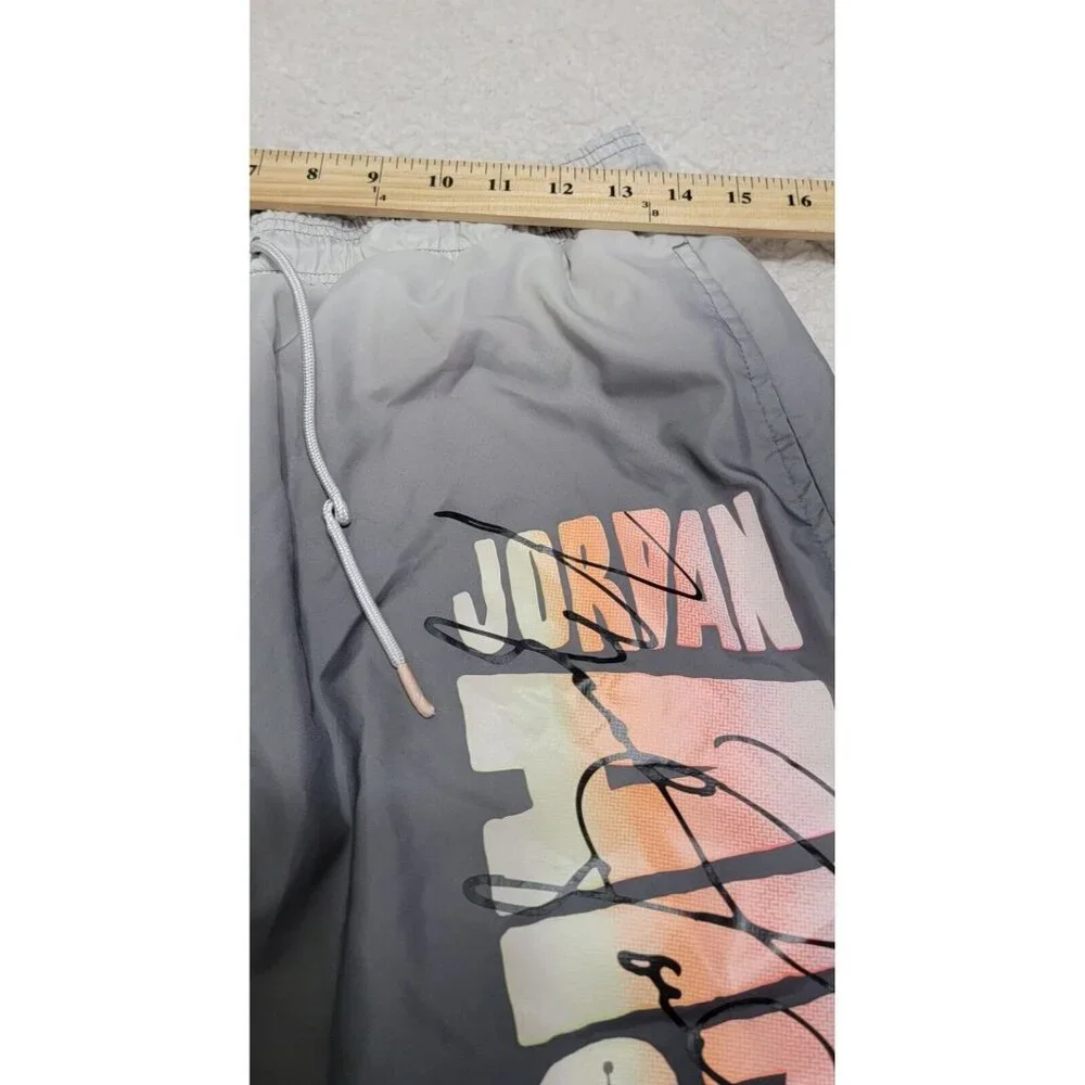 Air Jordan‎ Mens Gray Ombre DNA Poolside Shorts Drawstring Waist Lined Size M